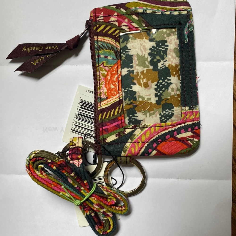Vera Bradley zip id and lanyard heirloom paisley